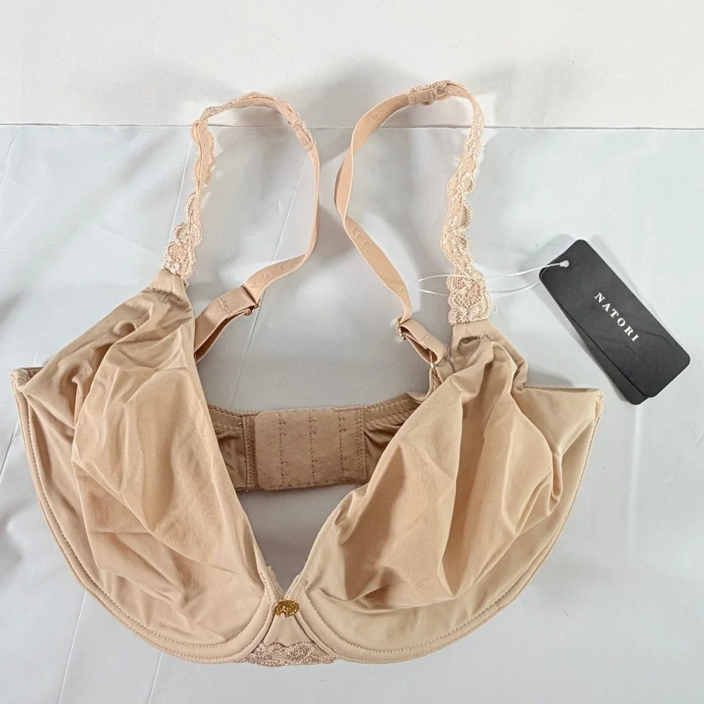 Natori Pure Luxe Full Fit Contour Underwire Bra Café Beige 30G New